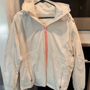 Free People Movement White Hooded Jacket with Orange Zipper and detachable vest